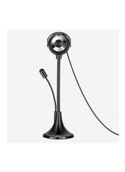 Buy HD PC Webcam USB High With Microphone Flexible Rotatable Stander Black in Saudi Arabia