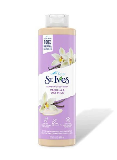 Buy Pampering Body Wash Vanilla & Oat Milk Made With 100% Natural Extracts 650Ml in Saudi Arabia