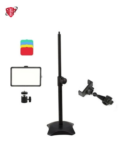 Buy 8 Inch 3200-5500K Three-color Temperature Photography Flat-panel Live Fill Light,Spec: 42cm Bracket in UAE