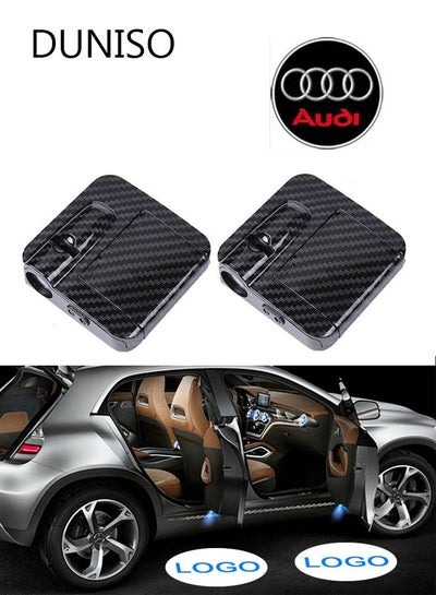 Buy 2 pieces Audi Logo Car Door Welcome Light Led Projector Ghost Shadow Light in UAE