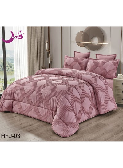 Buy Double quilt set, summer mattress, 6 pieces, medium fixed filling, size 230 x 250 in Saudi Arabia