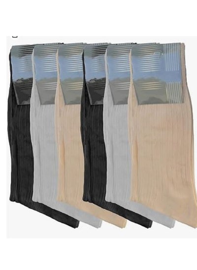 Buy 6 pairs of men's striped and velvet work socks allow airflow and are a must this month for feet for hot summer days in Saudi Arabia