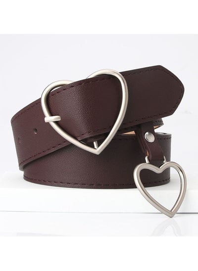 Buy Trend All Kinds Of Love Buckle Fashion Ladies Belt 105cm Brown in UAE