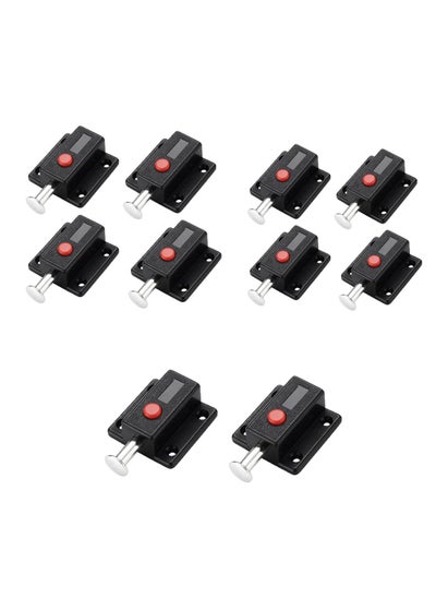 Buy Door Bolt Lock, 10 Pack Automatic Slide Door Latch Lock Red Push Button Bolt Switch Spring Sliding Latches Bump Window Cabinet Locker Home Safety Hardware Furniture Cabinet Drawer Snib in UAE