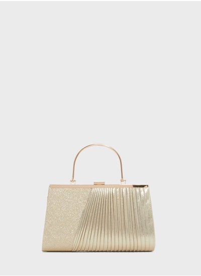 Buy Pleat Effect Clutch With Handle in UAE