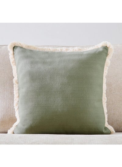 اشتري Artist Verde Solid Fringe Filled Cushion 50 x 50 cm في السعودية