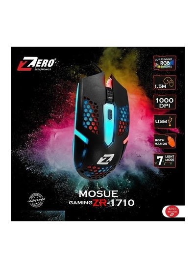 Buy Zero ZR-1710 Wired Gaming Mouse with RGB Lighting Black in Egypt