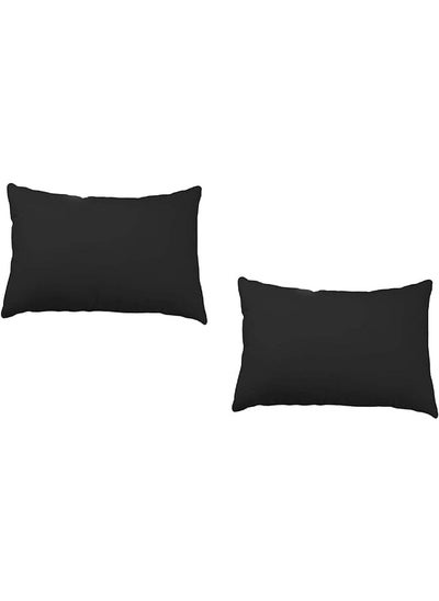 اشتري Soft Plain Pillow Black Size 50 * 75 Cm 2 Pieces في السعودية