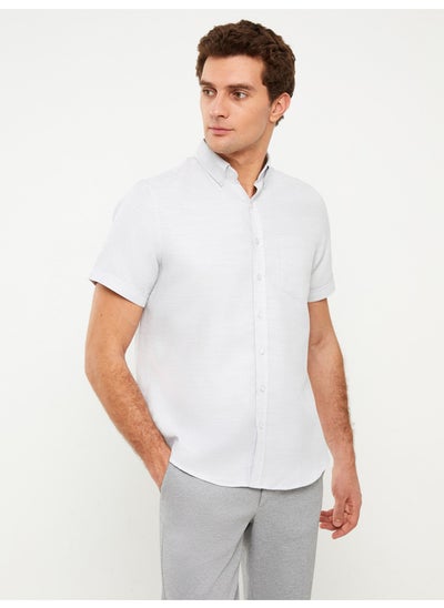 Buy Regular Fit Men's Short Sleeve Dobby Shirt in Egypt