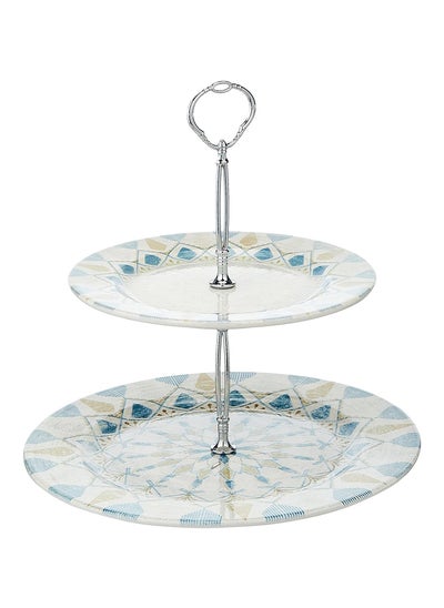 Buy EDESSA Montessa Porcelain Ceramic 2 Tier Cake Stand 20 and 27cm - Elegant Display Stand for Stunning Cake Presentations in UAE