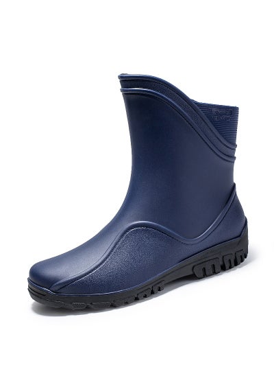 اشتري Mens Fashion Waterproof Slip-Resistant Fishing Rain BootsG500-dark blue G500-dark blue في السعودية