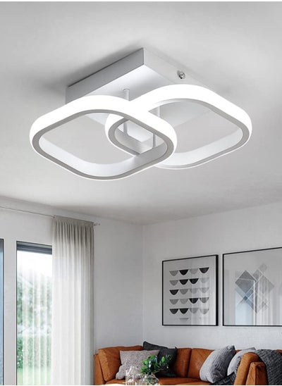 Buy Modern Double Square Ceiling light Cold White Light 22W in UAE