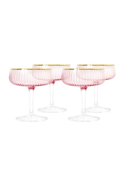 اشتري Youthfulbite 4-Piece Coupe Glass Set 230Ml Elegant And Durable Perfect For Wine Cocktails Or Champagne Stylish Design For Special Occasions Bars Or Home Use في الامارات