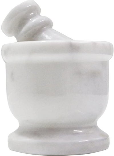 Buy RADICALn White Mortar and Pestle Size 2.5 Inches Handmade Marble Granite Kitchen Accessories And Grinding Spices in UAE