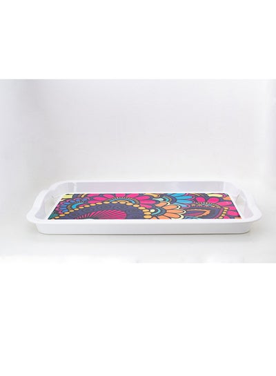 Buy Bright Designs Melamine Rectangle Tray 
Set of 1 (L 55cm W 35cm) Paisley in Egypt