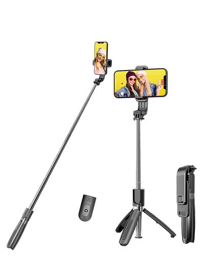 Buy Portable Selfie Stick Tripod with Detachable Wireless Remote, 3 in 1 Extendable Selfie Stick Phone Holder for iPhone 13/12/12 Pro/12 Pro Max/11/11 Pro/X/XR/XS/8/7/6S, Android Smartphone in UAE