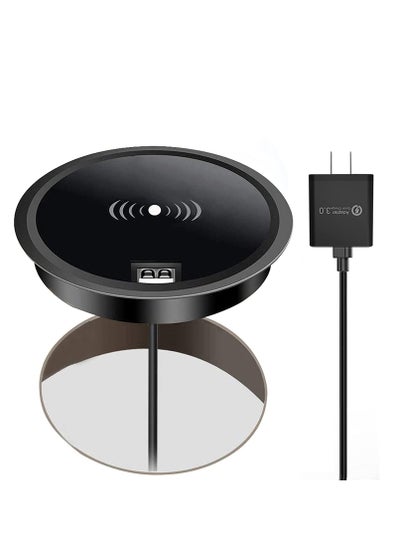 اشتري Desk Wireless Charger, 15W Fast Wireless Charging Station, Invisible Wireless Charger, Furniture Wireless Charging Board, for iphone, Samsung and so on في السعودية