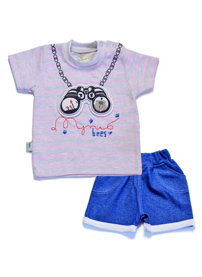 Buy Discovery Baby set with Print T-Shirt And Shorts Pink in Egypt