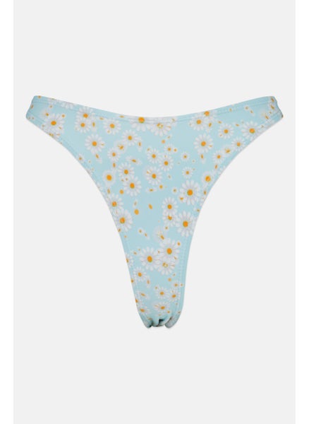 اشتري Women Floral Print Bikini Bottom, Blue Combo في الامارات