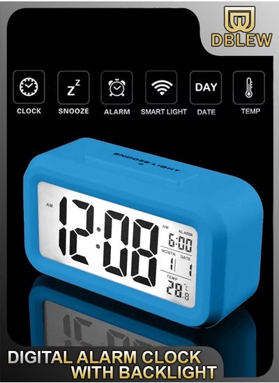 Buy LCD Display Digital Desktop Bedroom Bedside Alarm Clock With Snooze Night Back Light Date And Temperature Sleep Timer in UAE