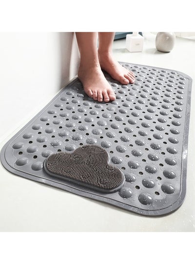 Buy Non-slip Bath Mat,Bathroom Shower Mat With Suction Cups Drain Holes,Anti-Slip Safety Foot Scrubber Pad,50X80cm in Saudi Arabia