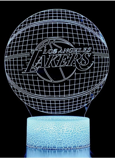 اشتري 3D LED Multicolor Night Light Lakers Basketball Flat Acrylic Illusion Lighting Lamp with 7/16 Colors and Touch Sensor  Sports Fan Nightlight Gift for Kids  Boys  Girls  Men or Women في الامارات