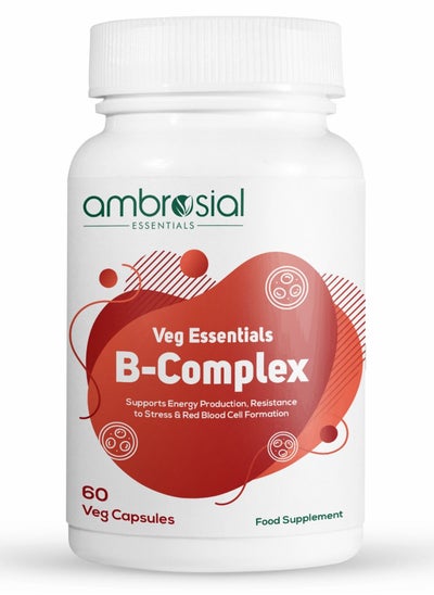 Buy Ambrosial Vitamin B Complex high Strength Supplement with Choline| High Potency to Support RBC Formation & Energy Production | Supports Mental Performance | 60 Vegan Capsules in UAE