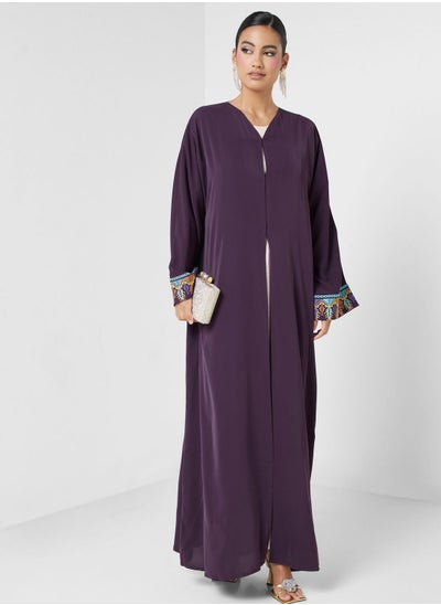 Buy Embroidered Flared Sleeve Abaya in Saudi Arabia