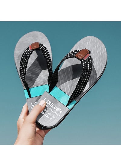 Buy Men New Non Slip Clip Foot Flip-flops Casual Beach Slippers Grey in Saudi Arabia