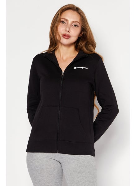 Buy Women Sportswear Fit Brand Logo Training Sweatshirts, Black in Saudi Arabia