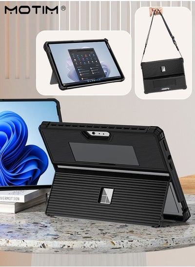 Buy Case for Microsoft Surface Pro 9 Case with Shoulder Strap, Hand Strap, Stylus Pen Holder, Rugged, Shock-Absorbing and Drop-Resistant in UAE