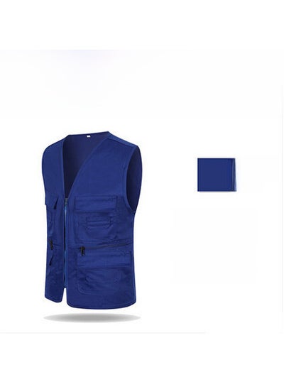 Buy Mens Custom Vest Multi-Pocket Reporter Jacket Dark Blue in UAE