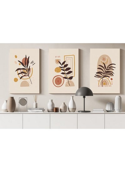 Buy home gallery Set of three hand drawn flat design boho Printed Canvas wall art in Egypt