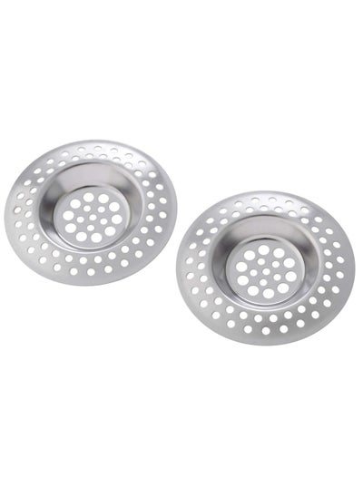 اشتري 2 Pcs 70mm Stainless Steel Kitchen Sink Strainer Plug Sieve Hole Drain Protector for Bathroom and Kitchen, Hair Catcher Stopper Bathtub, White في السعودية