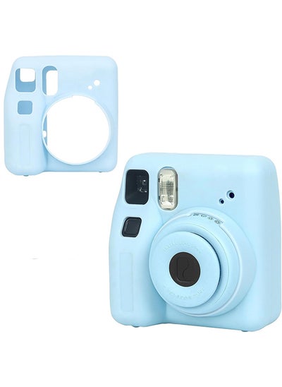 Buy Silicone Case for Fujifilm Instax Mini SE Instant Camera Case |Soft Protective Camera Cover with Adjustable Shoulder Strap - Blue in UAE