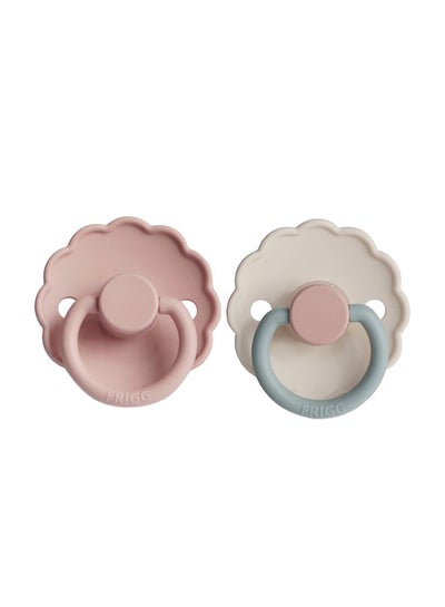 Buy Pack Of 2 Daisy Silicone Baby Pacifier 6-18M, Blush/Cotton Candy in Saudi Arabia