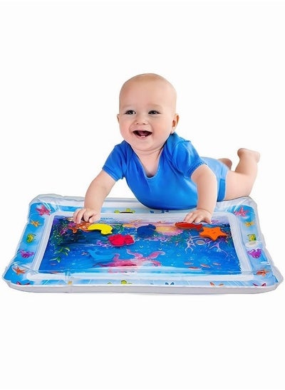 اشتري Inflatable Tummy Time Mat Premium Baby Water Play Mat for Infants, Neutral Funny Play Activity Center for Stimulation Growth Sensory Development as Baby Girl Boy Toys 66*50cm في السعودية