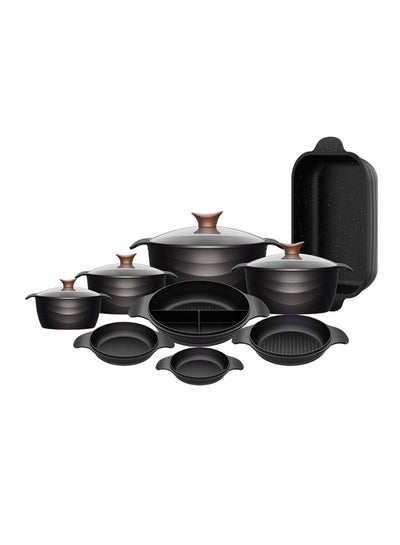 اشتري 13-Piece Cookware Set (4 Casseroles 18,20,24,30cm)/4 Multi Lid/4 Glass Lid/Roaster 36cm Pan( 18-20-24-30) في مصر