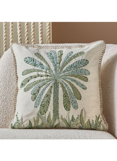 Buy Cancun Palm Embroidered Filled Cushion 50 x 50 cm in UAE