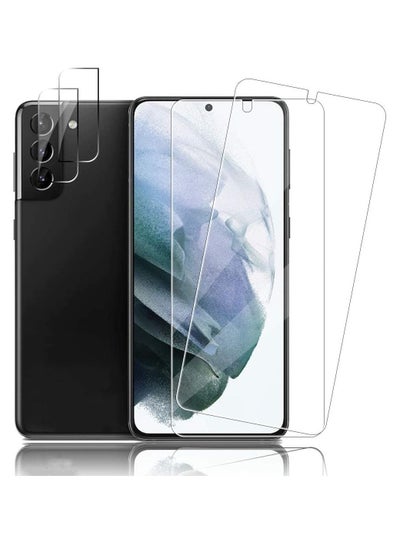 Buy For Galaxy S22 Plus 5G Screen Protector, 9H Tempered Glass, Fingerprint Compatible, with 2 Pack Camera Lens Protector, Ultra-Thin Full-Coverage Tempered Film, for Samsung Galaxy S22+ (2+2 Pack 6.6") in UAE