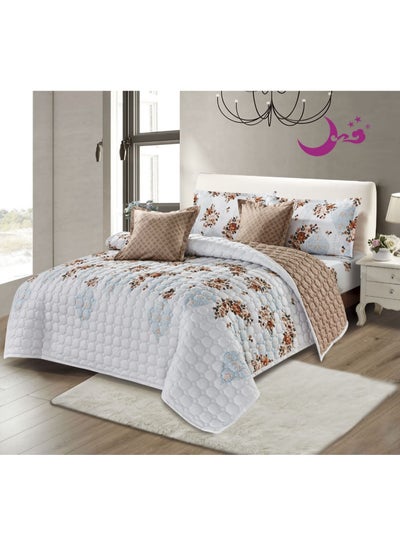 Buy Comforter set for two people 6piece bedspread, polyester 240 by 220cm in Saudi Arabia