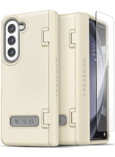 Buy Terra Guard Modern Samsung Galaxy Z Fold 5 Case Cover (2023) with Front Screen Protector - Cream in UAE