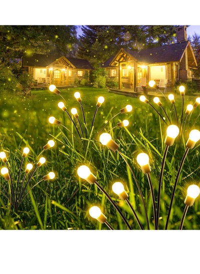 اشتري Tycom Solar Garden Lights, Solar Swaying Light, Sway by Wind, 8 LED Solar Outdoor Lights, Yard Patio Pathway Decoration, High Flexibility Iron Wire & Heavy Bulb Base - Fire Fly Warm White 2 pack في الامارات