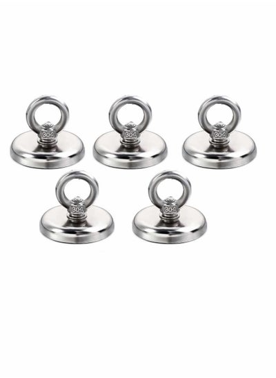 اشتري Super Strong Neodymium Fishing Magnets, 88lbs Pulling Force Rare Earth Magnet with Countersunk Hole Eyebolt, Dia 1.26 inch for Retrieving in River and Magnetic Fishing, 5 Pcs في الامارات