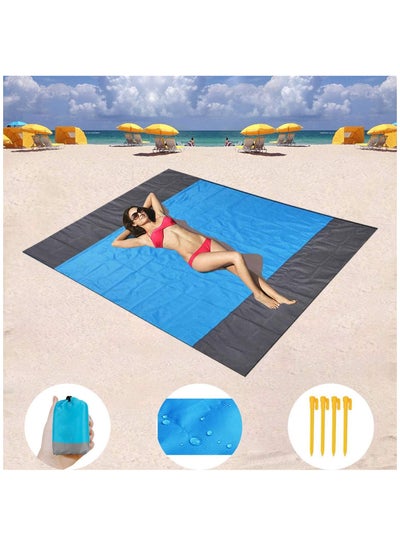 Buy Nylon Waterproof Quick Drying Ripstop Sand Free Compact Outdoor Beach Mat for Travel, Camping, Hiking and Music Festivals (210x200cm) in UAE