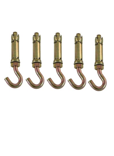 اشتري Robustline High Strength Metal Sleeve Shield Closed Hook/Eye Hook | Open Hook Anchor Bolt Pack of 5 (OPEN HOOK, 6 MM) في الامارات