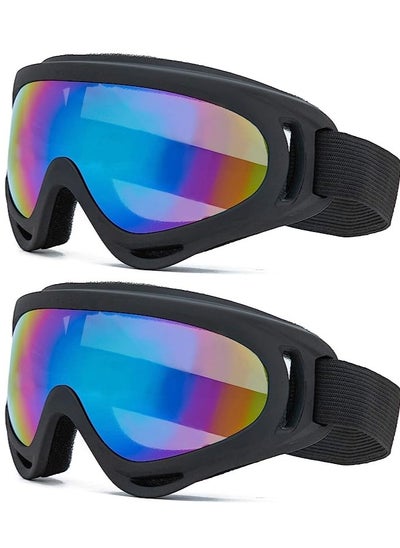 اشتري 2-Pack Outdoor Sports Goggles,Cycling Motorcycle Ski Gogg Snowboard Goggles في الامارات