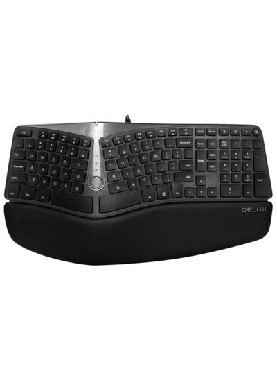 Buy Wired Ergonomic Split Keyboard with Wrist Rest, [Standard Ergo] Keyboard Series with 2 USB Passthrough, Natural Typing Reducing Hand Pressure, 107 Keys for Windows and Mac OS in Egypt