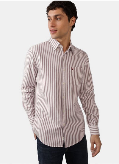 Buy AE Striped Slim Fit Oxford Button-Up Shirt in UAE