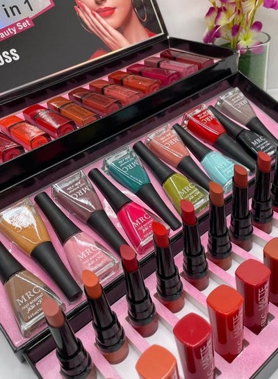 Buy 3 in1 Ultimate Matte Velvet Lipstlck Lip Gloss Nail Polish in Saudi Arabia